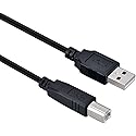 DIGITMON 2 Pack 15 Ft Black A-Male to B-Male USB 2.0 High Speed Printer Cable for HP DeskJet 4155e All-in-One Printer 26Q90A#B1H