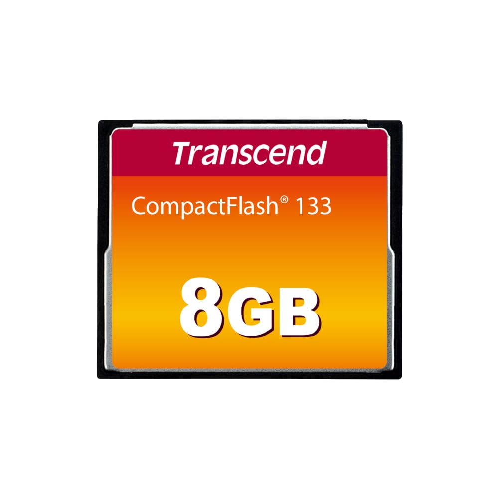 Transcend CF133 CompactFlash Memory Card 8GB, Up to 30MB/s, DSLRs Camera Card, MLC NAND Flash, ECC, Support Ultra DMA transfer mode 4 - TS8GCF133
