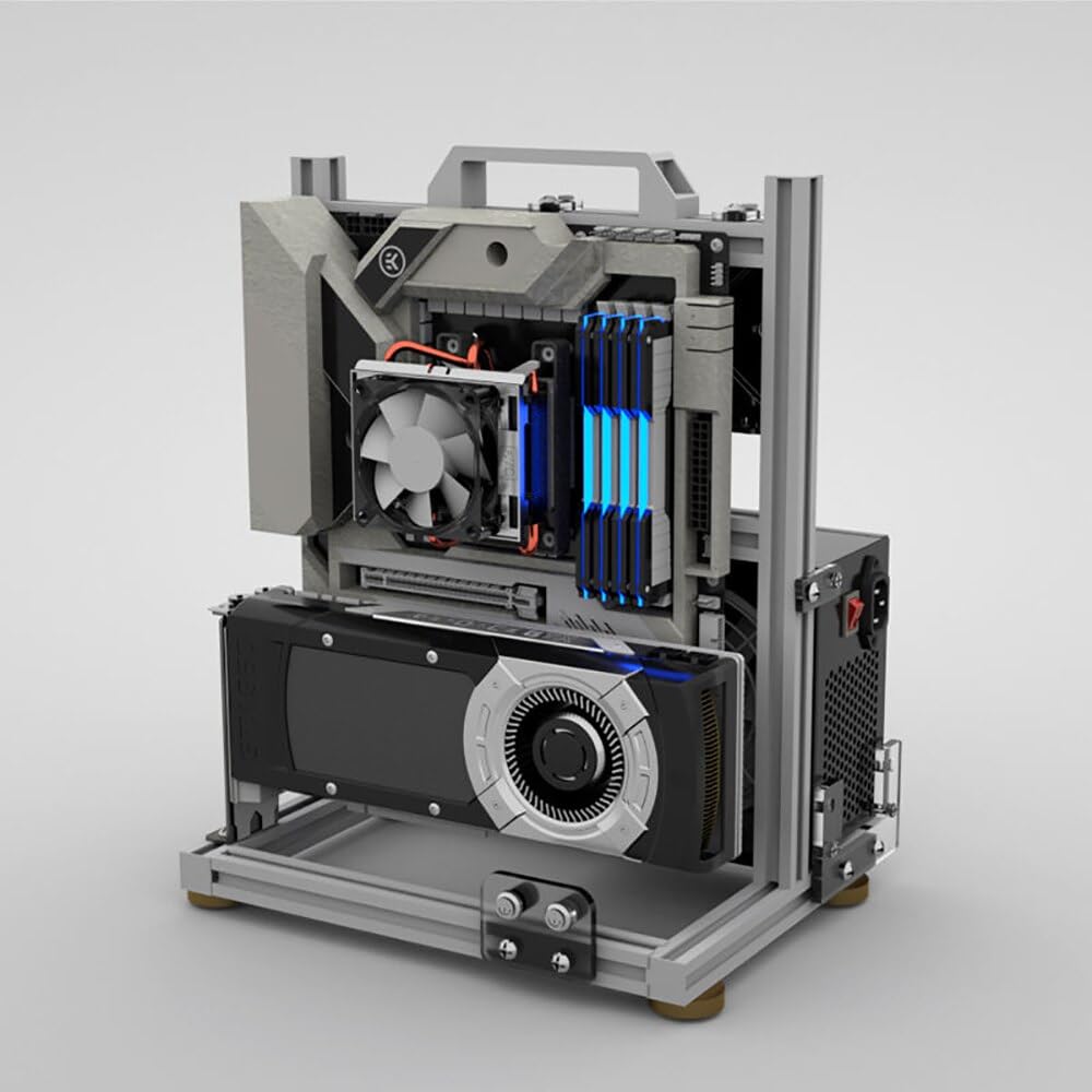 ATX Computer Case PC Test Bench Vertical Overclocking Open Aluminum Frame Chassis Rack DIY Computer Motherboard Case Rack Creative Personality Open PC