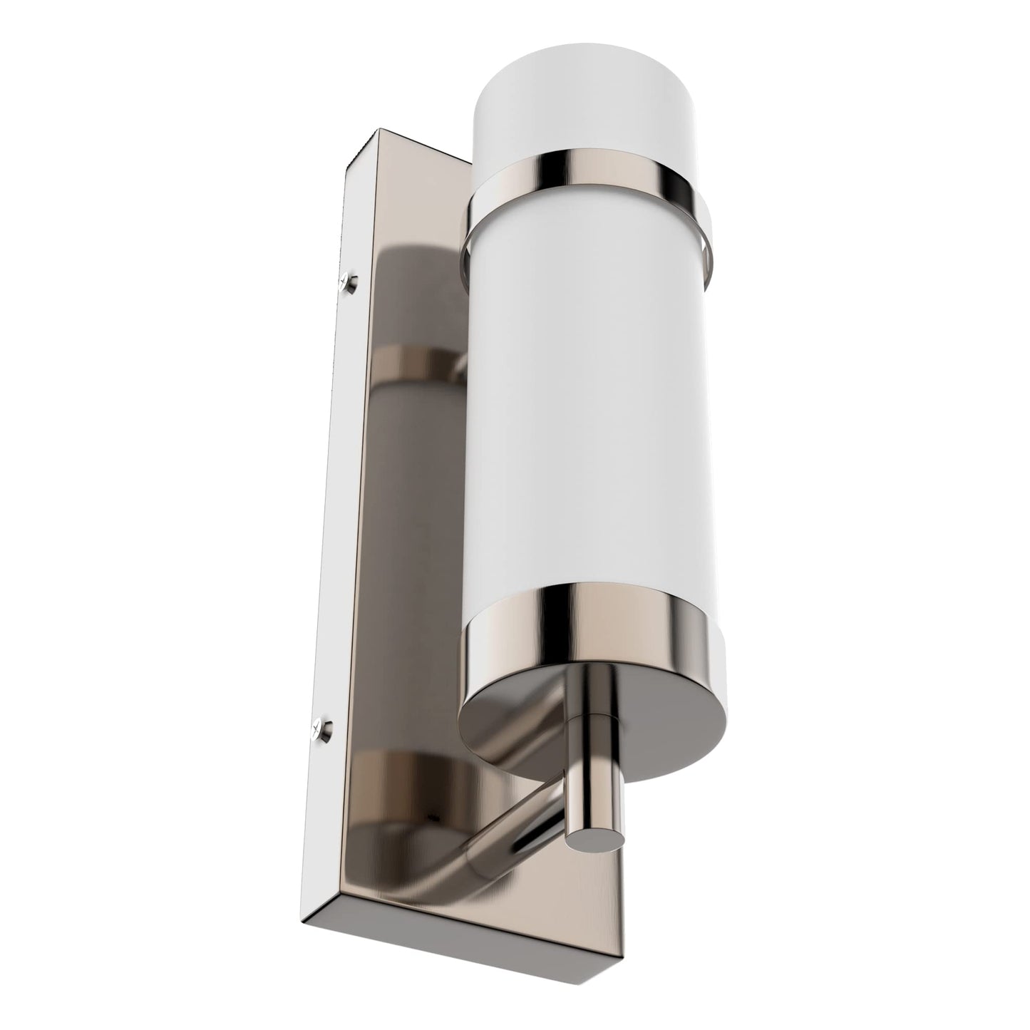 LEDMyplace LED Wall Sconce, Smart Wall Light Fixture Indoor, E26 Base, Brass Sconces, Glass Shade, Satin Nickel Finish, Modern Decorative Candle