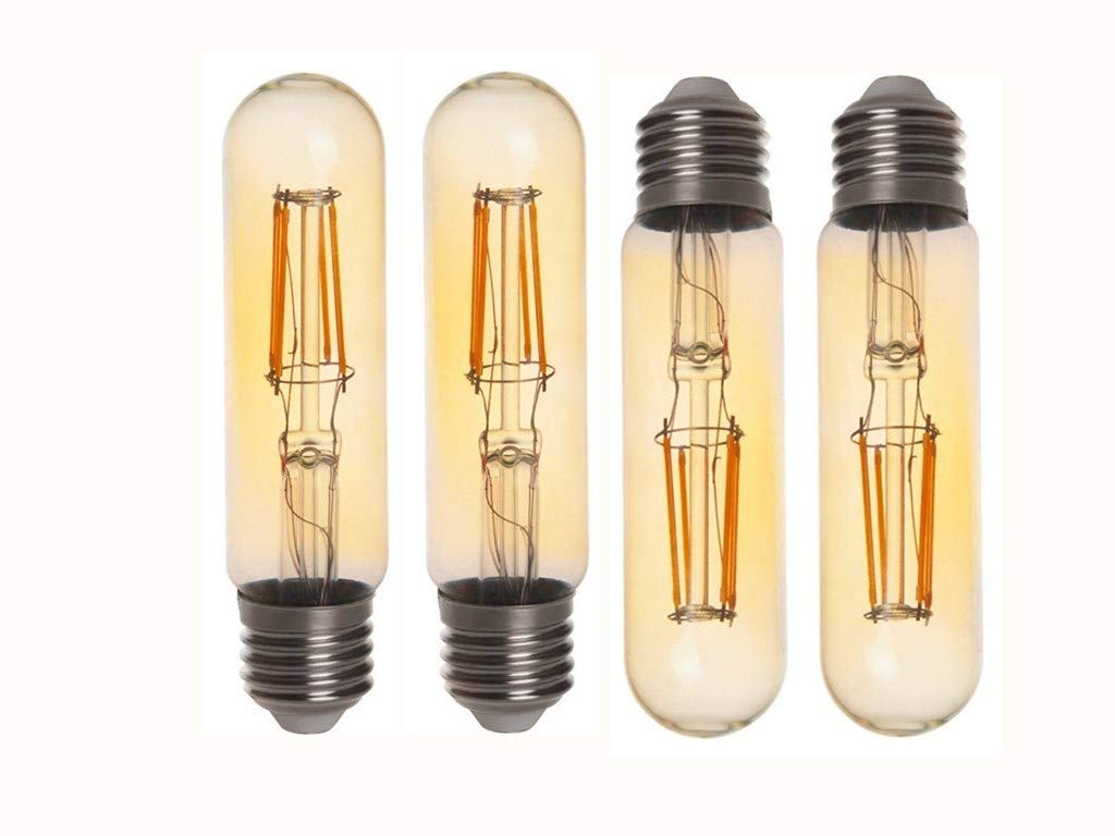 Vintage Edison LED Bulb T10/T125 LED Bulbs 4W Antique COB Tubular Filament LED Bulb Tubular Edison Style LED Filament Bulb T10,Dimmable,E26/E27