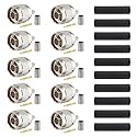 XRDS -RF RG8X N Male-Plug Crimp Connector 10PCS, N Male Crimp Connector for RG8X, LMR240, CNT240, KMR240, Mini8, 4D-FB, Belden9258 Coaxial Cables, RF