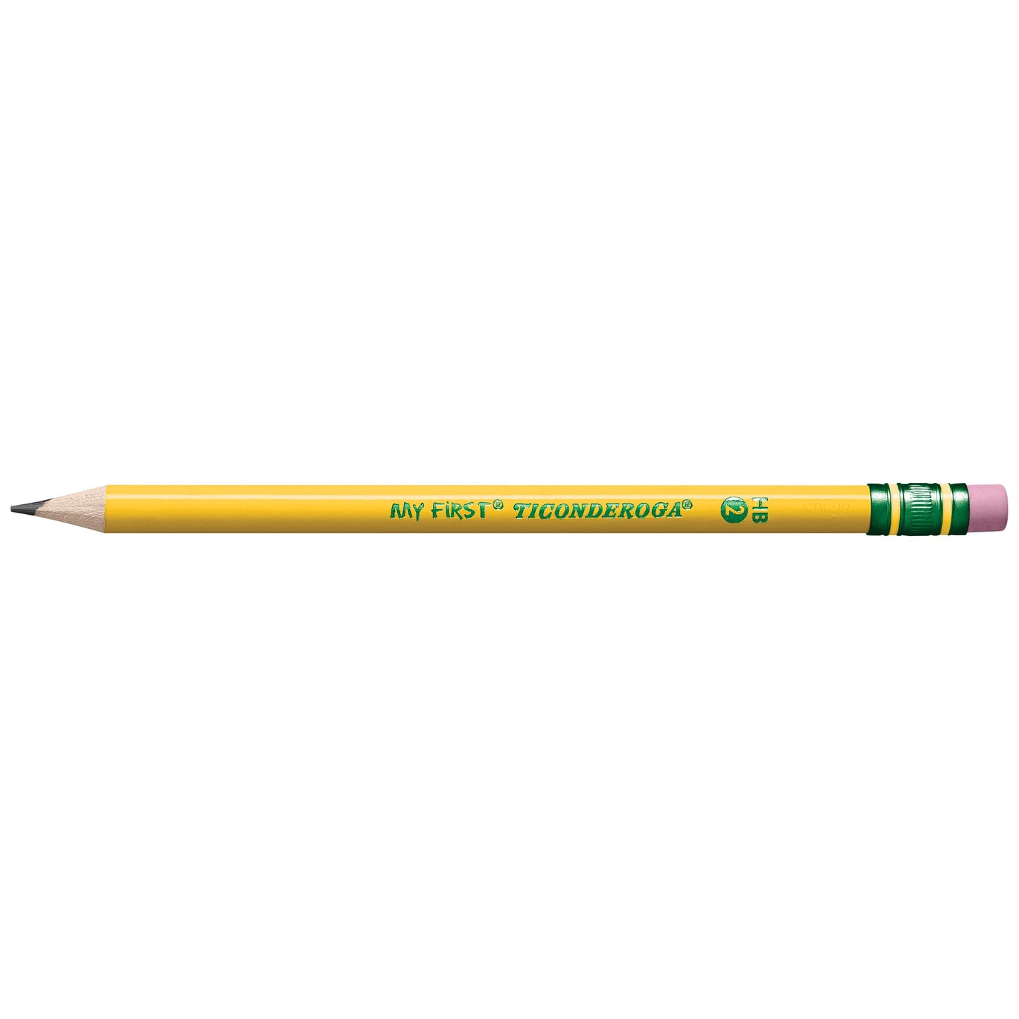 Ticonderoga My First Wood-Cased Pencils, 2 HB Soft, Pre-Sharpened, Yellow, 2 Count