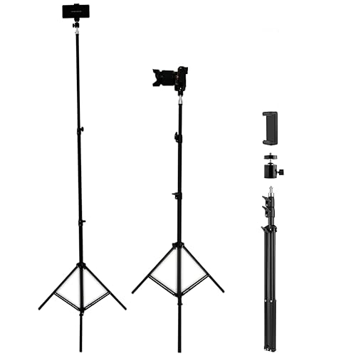 Up to 82.6 Inch Tall Tripod for Cell Phone and Lightweight Camera, Super Tall Tripod with Cell Phone Holder for iPhone 17 Pro Max, 16 Pro Max, Galaxy