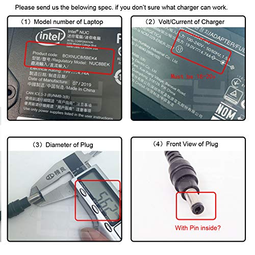 chenyang USB C to DC 20V 5.5x2.1mm PD 65W Charge Cable Type-C Female Input to DC Output for Laptop