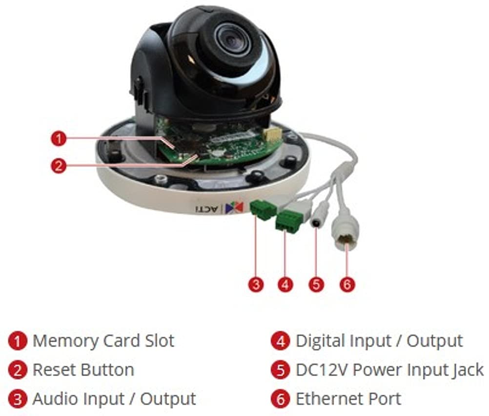 ACTi A71 4MP Outdoor Dome Camera with D/N, Adaptive IR, Extreme WDR, SLLS, Fixed Lens, f2.8mm/F1.6, H.265/H.264, 1080p/30fps, 3D DNR, Audio