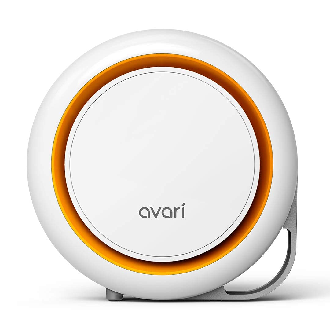AVARI™ 500 Orange Desktop Personal Air Purifier made in Korea. Filtering Personal Breathing Zone. Ultra Quiet Electro-Static Filters to 0.1 Micron