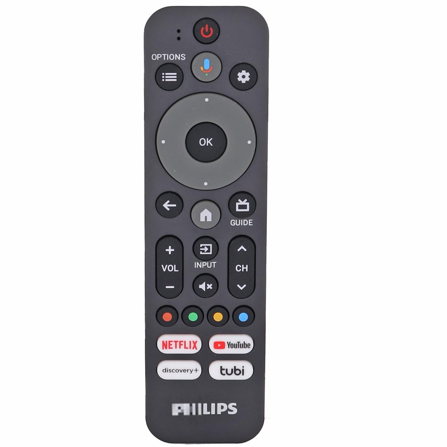 Dan's Originals OEM RF553A Replacement Voice Remote Control | Compatible with Philips 4K Ultra HD LED Google TV's with Netflix, YouTube, Discovery+