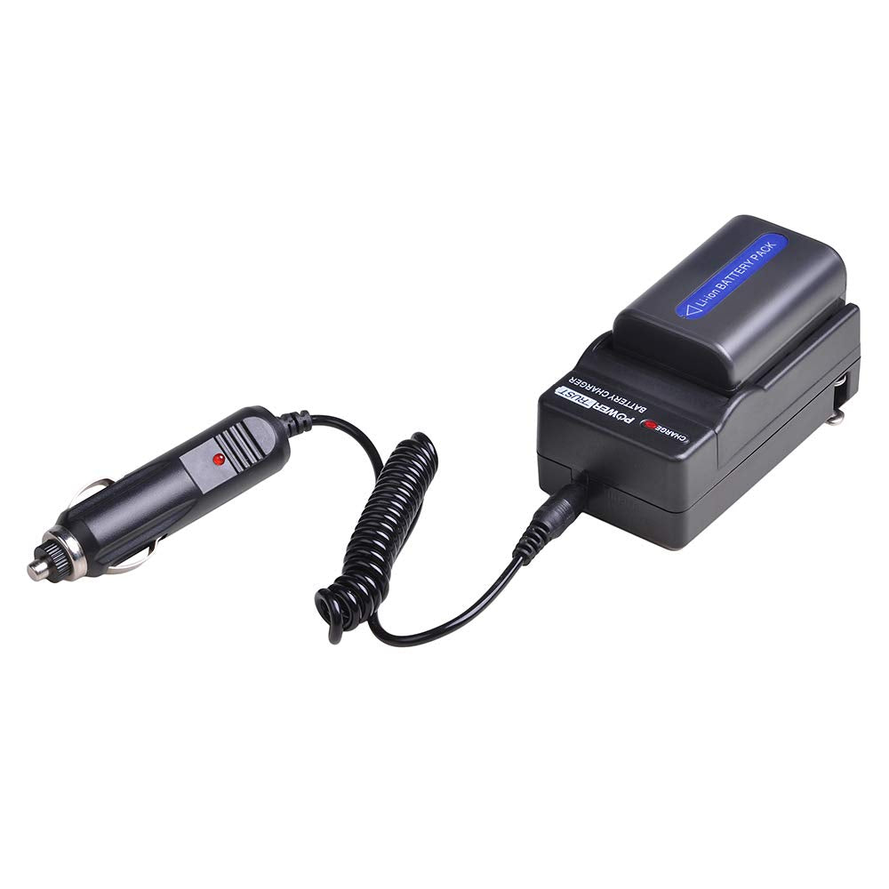 PowerTrust 2-Pack NP-FM50 NP FM50 Battery and Fast Charger for Sony NP-FM30 NP-FM51 NP-QM50 NP-QM51 TRV280 TRV350 TRV250 TRV19 TRV22 TRV27 TRV33