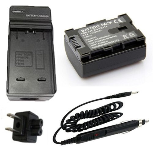 Battery + Charger for JVC Everio GZ-EX210AUS, GZ-EX210BUS, GZ-EX210RUS, GZ-EX210WUS Full HD Memory Camcorder