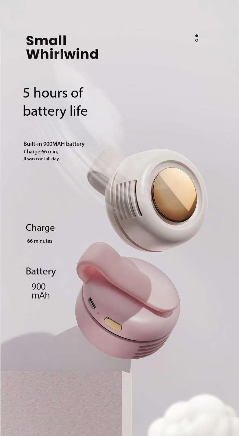 Xuejeje Portable Silent Mini Bladeless Electric Fan - Lightweight Handheld Portable Fan for Travel, Silent Bladeless Fan for Home, Office,
