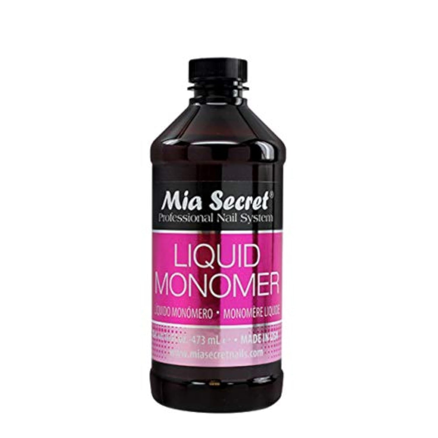 Mia Secret Professional Acrylic Liquid Monomer – 16 oz EMA Monomer for Acrylic Powder, Long-Lasting Acrylic Nail Liquid