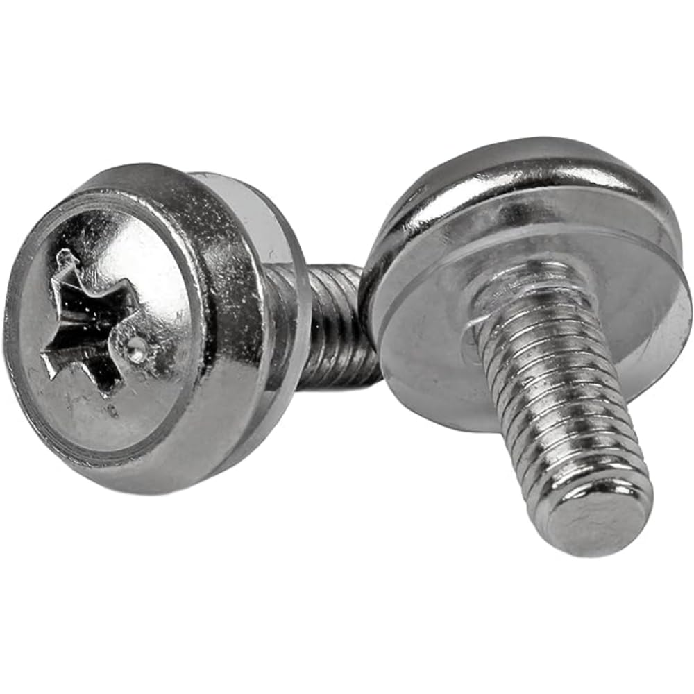 StarTech 100-Pack M5 12mm Mounting Screws, Nickel-Plated, 19in & 10in, TAA