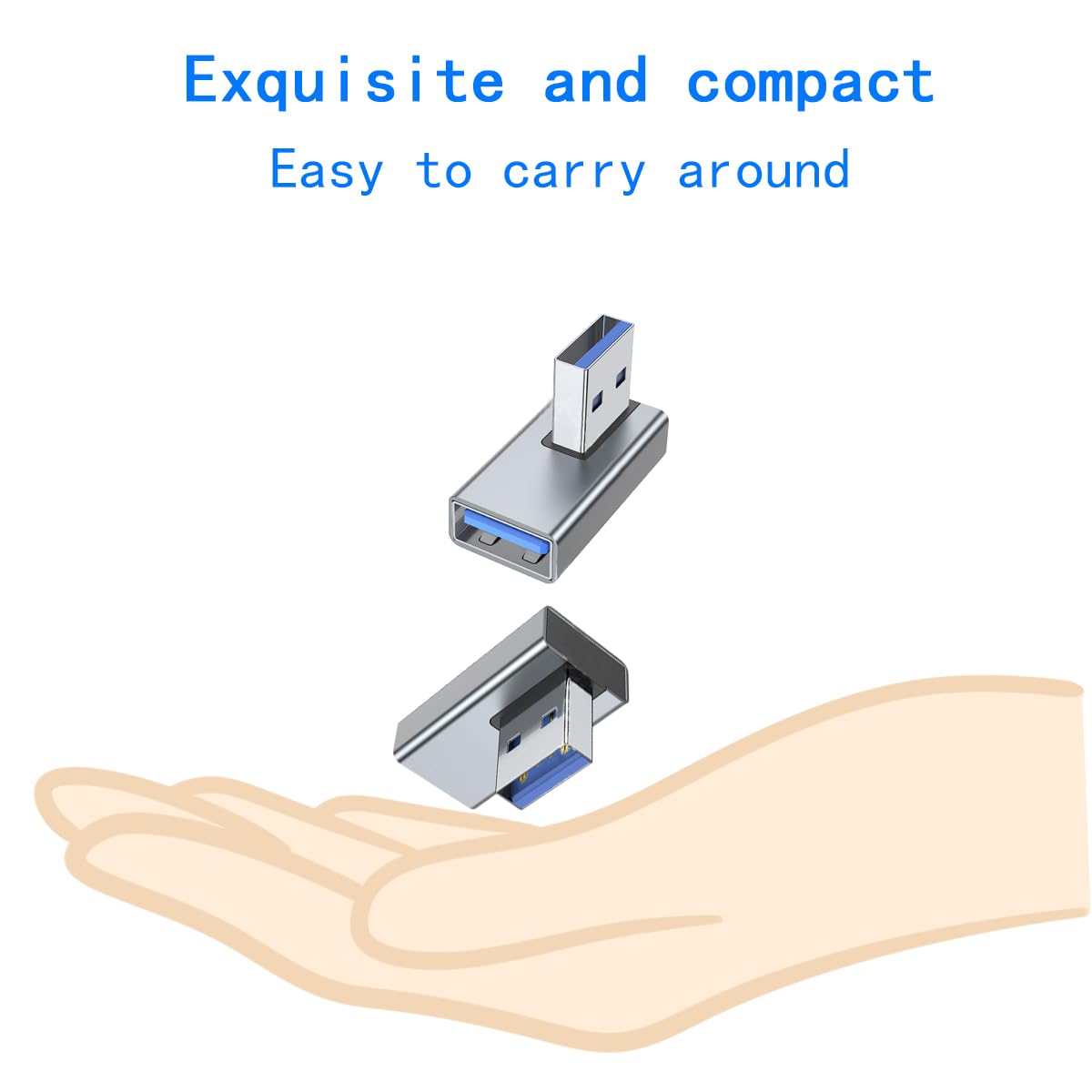 ZJKJHJY USB 3.0 Adapter, 90 Degree Right Angle Design, Supports 5Gbps Data Transfer Speed, 15W Fast Charging, Compatible with Laptop, Speaker…