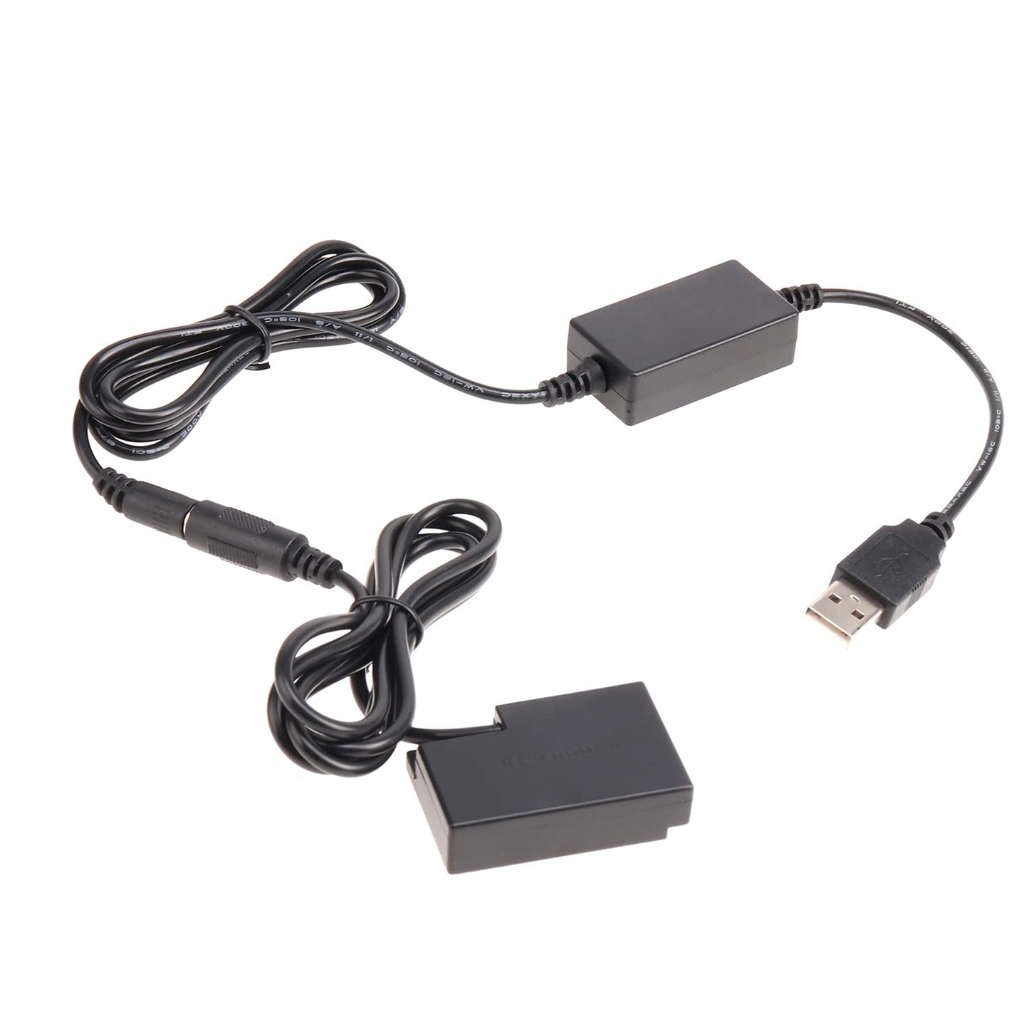 FocusFoto Full Decoded LP-E17 DR-E18 Dummy Battery DC Coupler + USB Power Supply Adapter Cable fit 5V 2A Power Bank for Canon EOS 77D 200D 800D 750D