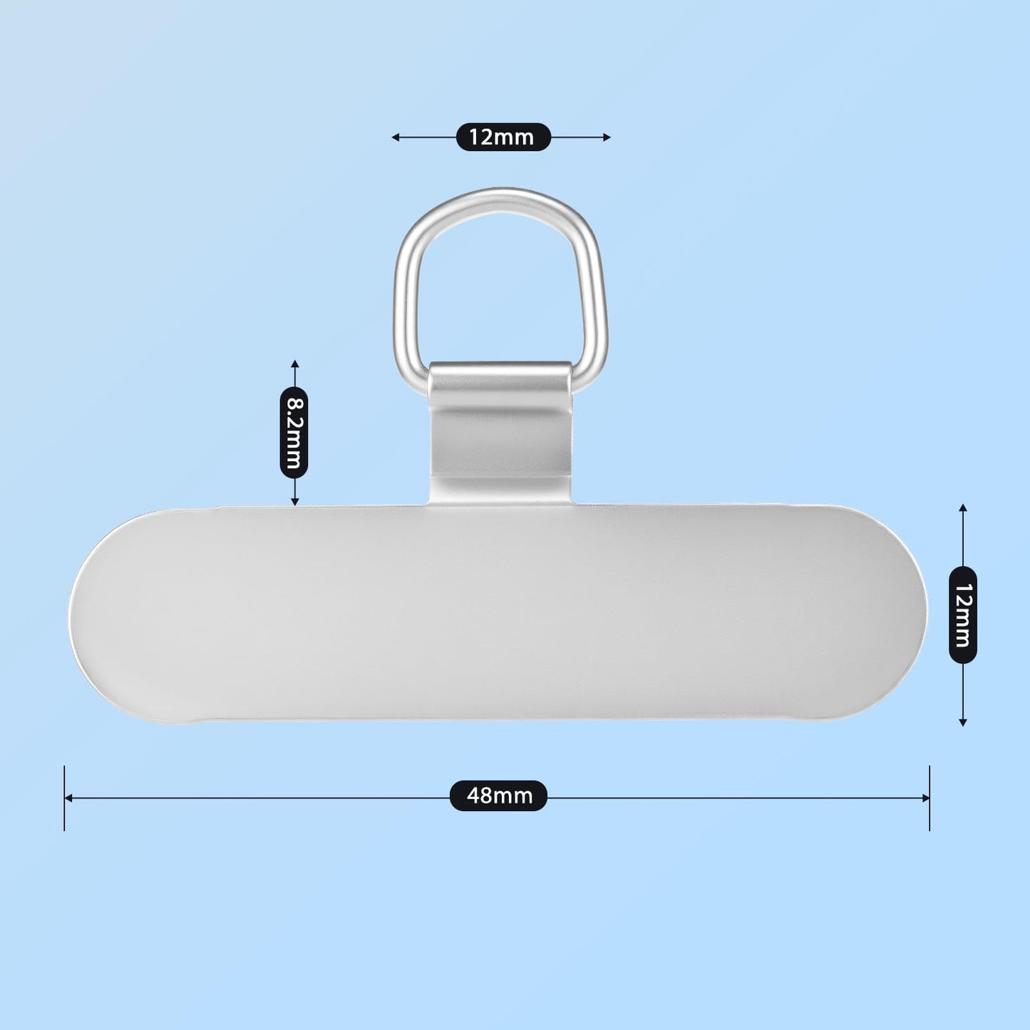 Qyoocom 0.4mm Ultra Thin Phone Lanyard Tether Pads, 4 Pack Stainless Steel Universal Strap Adapter, No Adhesive Tear Resistant for Full-Cover Cases