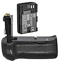 Battery Grip Kit for Canon EOS 70D, EOS 80D, EOS 90D Digital SLR Camera - Includes Qty 1 BM Premium LP-E6 Battery + BG-E14 Replacement Battery Grip