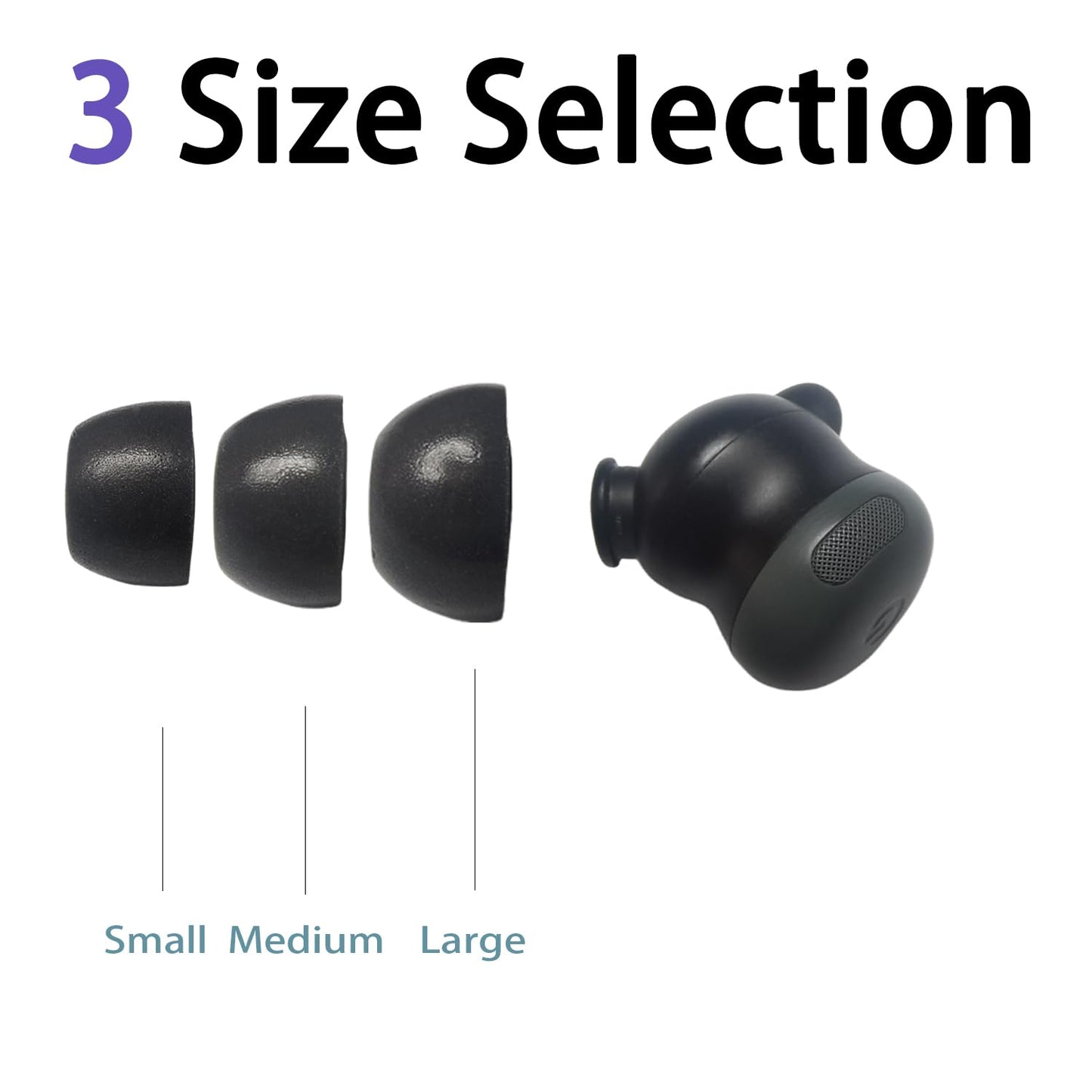 Memory Foam Ear Tips for Google Pixel Buds Pro 2 - Noise Isolating Replacement Earbud Tips, Soft Comfort Fit & Superior Sound Works with Pixel Buds