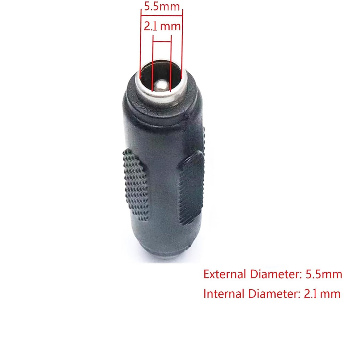 Lagogia 5.5mm x 2.1mm DC Power Connector Adapter, 5.5mm x 2.1mm DC Female to Female Power Jack Connector Adapter for CCTV Camera - (5 Pcs)