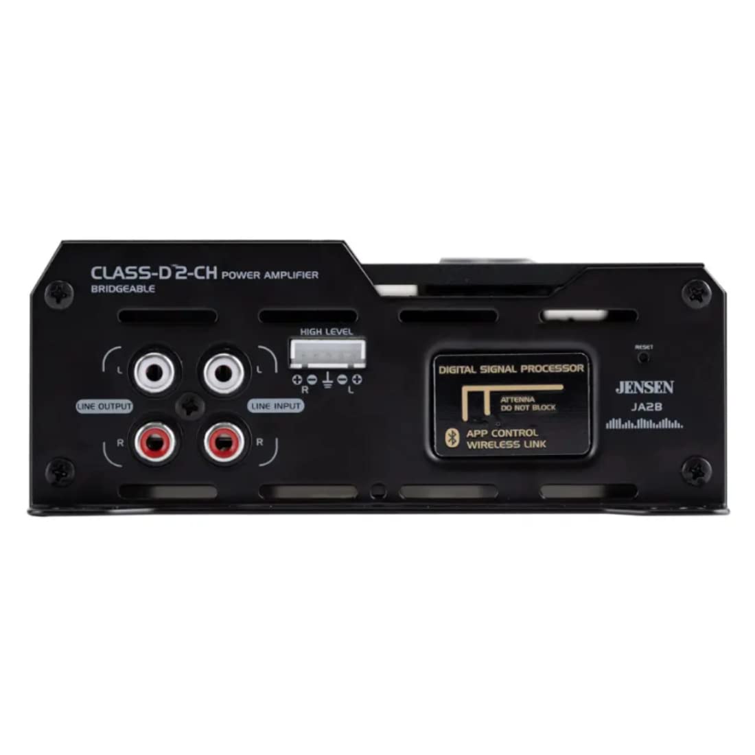 Jensen JA2B 225W RMS 2-Channel Class-D Car Audio Compact Amplifier with DSP