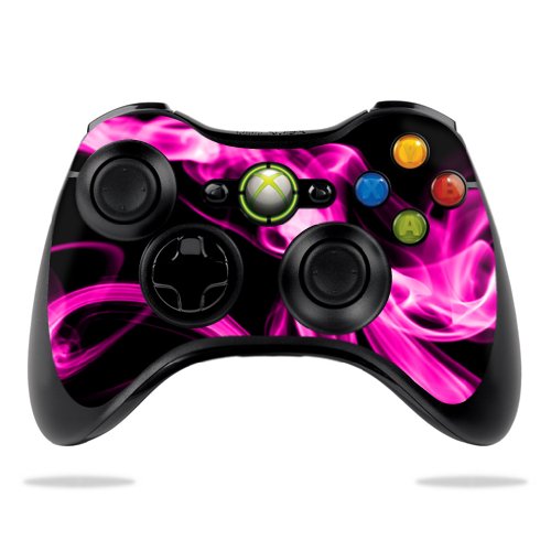 MightySkins Skin Compatible with Microsoft Xbox 360 Controller - Pink Flames | Protective, Durable, and Unique Vinyl Decal wrap Cover | Easy to Apply