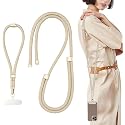 XHCLIUFB 3-in-1 Cell Phone Lanyard 1 Pack + Wrist Strap 1 Pack - Convertible Crossbody Strap with Locking Knob (1, Beige)