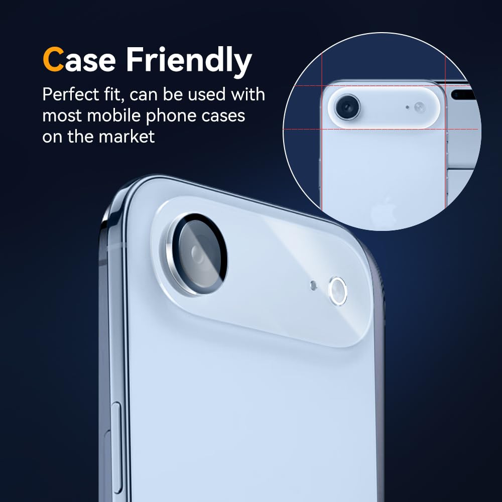 Vipsent Camera Lens Protector for iPhone 17 Air 6.6",9H Tempered Glass?Ultra HD, Scratch Resistance Easy to Install?Case Friendly? 3-Pack