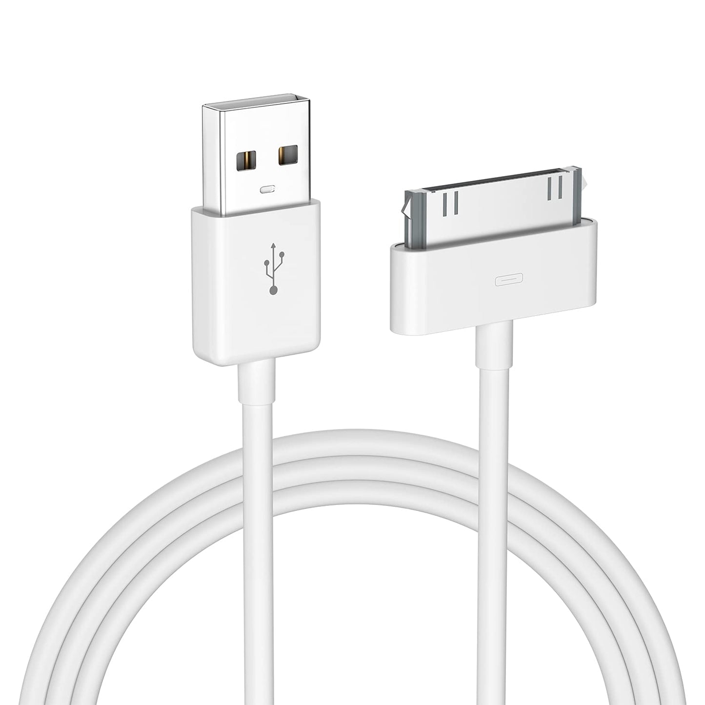 sarmert Apple Certified 30 Pin USB Charging Cable, 4.0ft USB Sync Charging Cord iPhone Compatible for 4 4s 3G 3GS iPad 1 2 3 iPod Touch Nano White (1