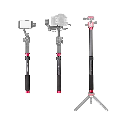 Koolehaoda Tripod Extension Tube, 2 Section Aluminium Tripod Center Column Extender, Gimbal Extension Pole Handheld Extension Bar Telescopic Stick Rod