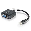 C2G Mini Display Port Adapter, Display Port to VGA, Male to Female, Black, 8 inches, Cables to Go 54315 - TAA Compliant