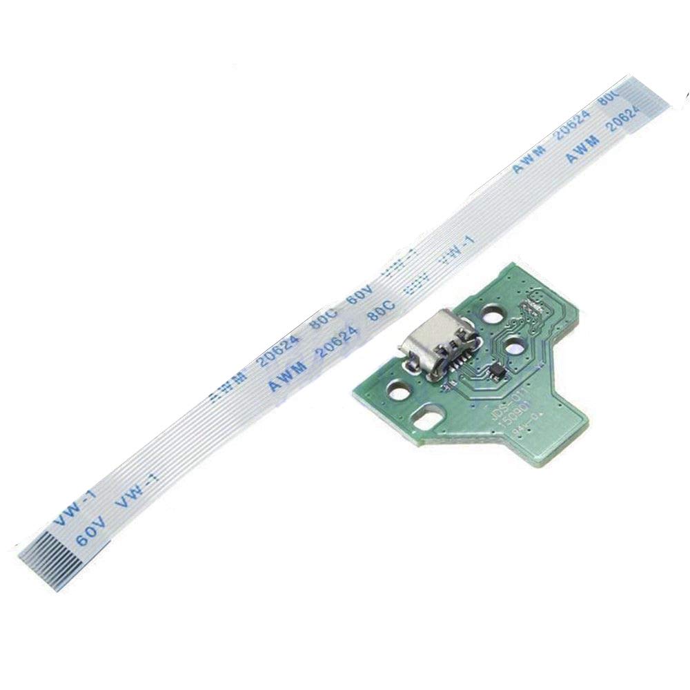 Mustpoint Micro USB Charging Socket Port Circuit Board with 12 Pin Power Flex Ribbon Cable for Sony PlayStation PS4 Controller DualShock 4 JDS-011