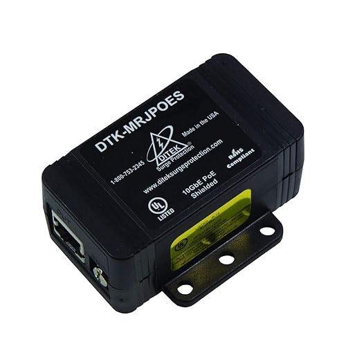 DITEK DTK-MRJPOE Power Over ETHERNET, RJ45 Connection, Single Channel, Surge Protector, UP to 10GBE Data Rate