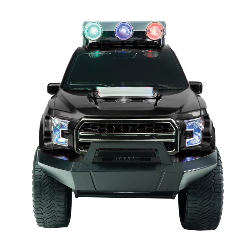 QFX Bluetooth 150 Pickup Truck Replica Speaker, 3-inch Speakers, Hands Free Link, Built-in Microphone, FM Radio and LED Party Lights, Black