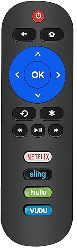 Remote Control Compatible with All ONN Roku TV Remote with Netflix, Sling, VUDU and Hulu