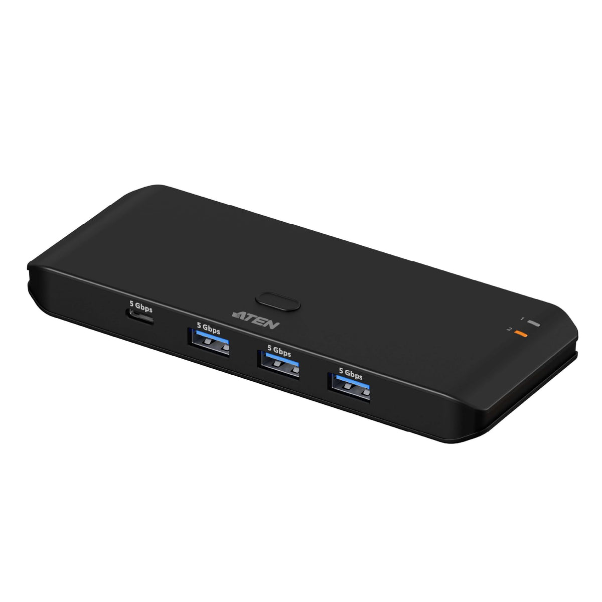 ATEN Essentials US4324 2 x 4 USB 3.2 Gen 1 Sharing Switch, Share 4 USB Peripherals Between Two Computers, 5 Gbps, Quick Switch, Compact, Remote Port