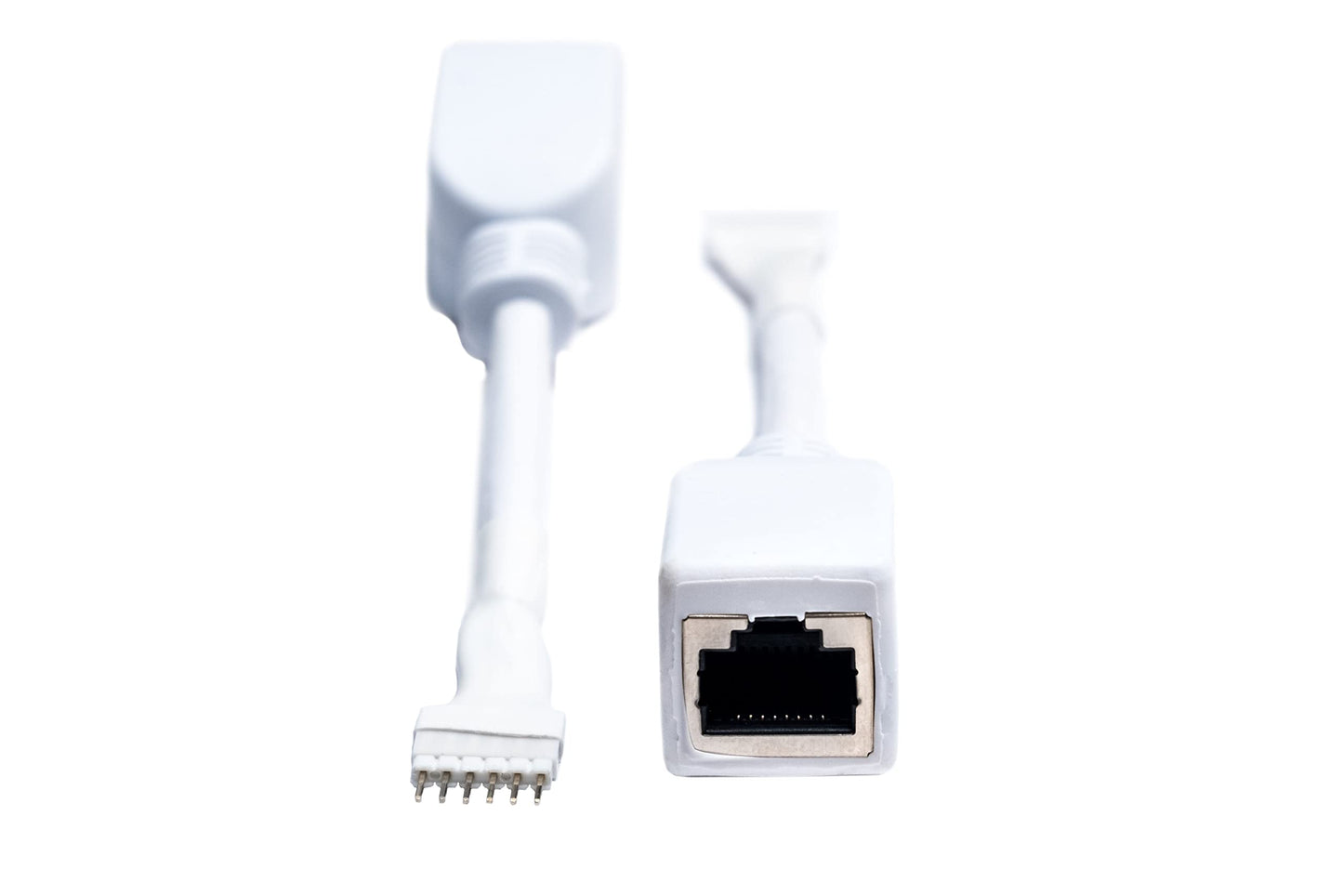 Litcessory RJ45 to 6-Pin Ethernet Cable Adapter for Philips Hue/WiZ Lightstrip (2 Pack - One Pair, White - Standard 6-PIN V3 / WiZ Lightstrip)