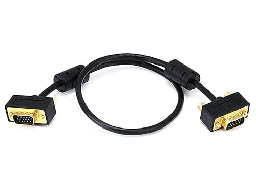 Monoprice 1.5ft Ultra Slim SVGA Super VGA 30/32AWG M/M Monitor Cable w/ ferrites (Gold Plated Connector)