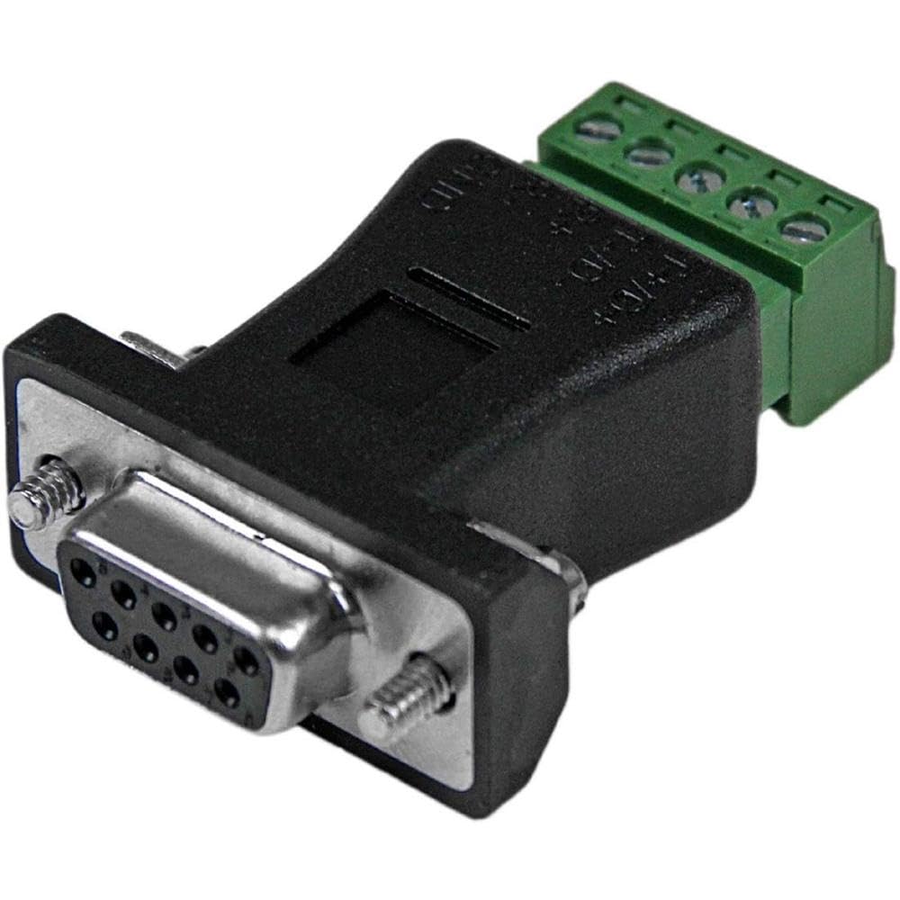 StarTech RS422 RS485 Serial DB9 to Terminal Block Adapter, Black (DB92422)
