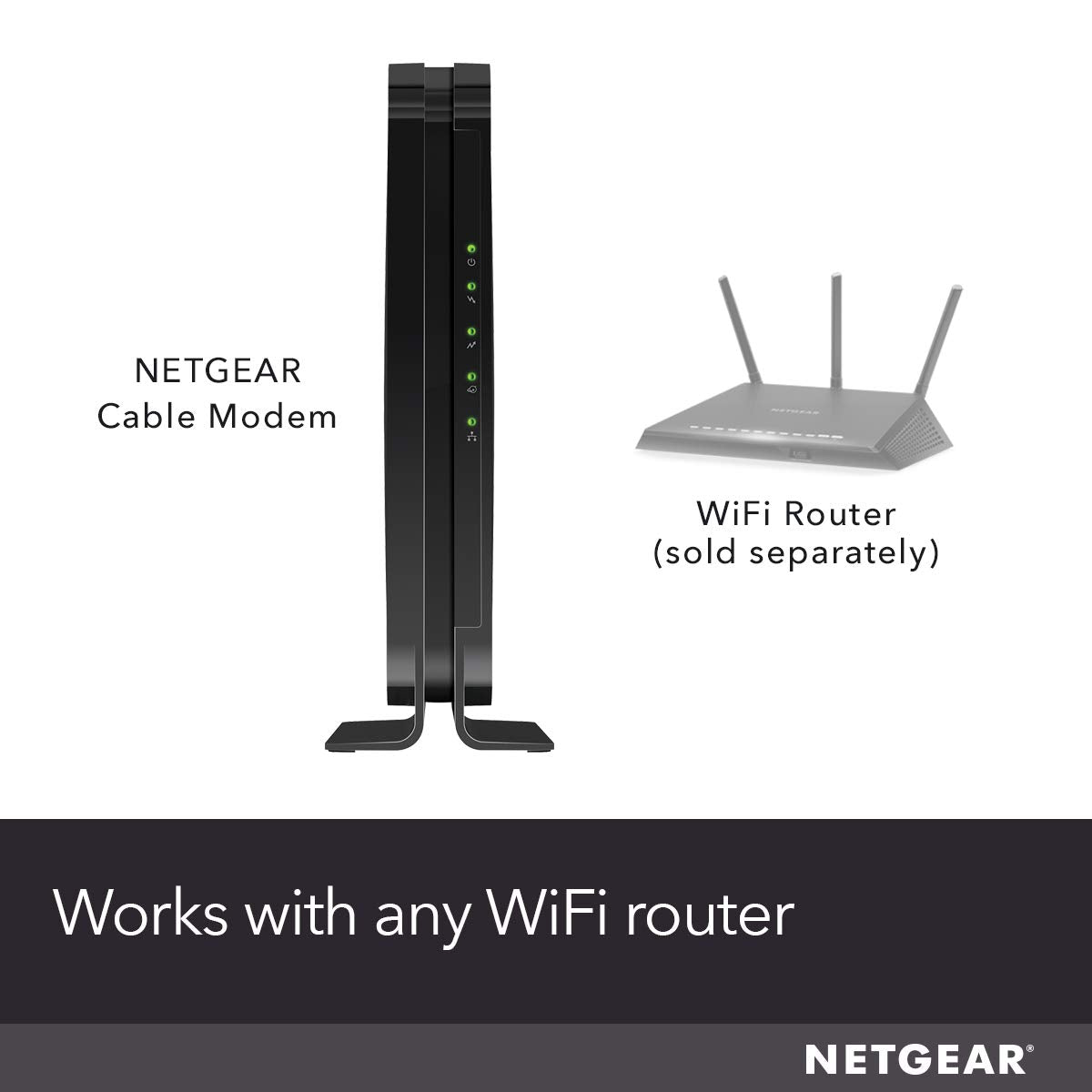 NETGEAR Cable Modem DOCSIS 3.0 (CM500) Compatible with Major Cable Providers Including Xfinity, Cox, for Plans Up to 400 Mbps