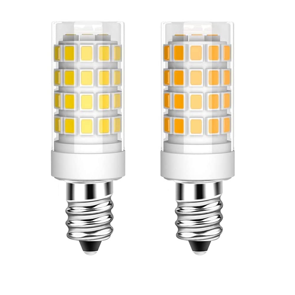 SZKOV 2-Pack E11 LED Bulb JD E11 Candelabra Light Bulb 4W Equivalent 40W Halogen Bulb T4 Edison Screw Candle Mini Candelabra Base,for Chandeliers
