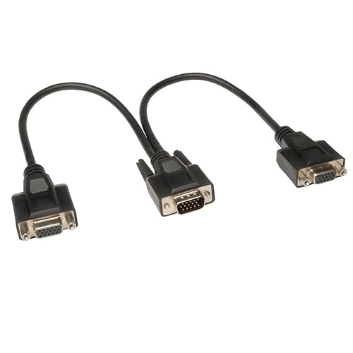 TRIPP LITE P516-001-HR Monitor Y-Splitter, 1ft (For 1600 x 1200 resolution monitors)