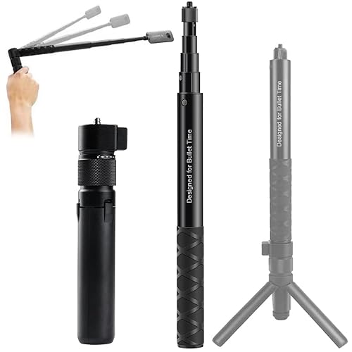 Handheld Camera Selfie Stick and Tripod for Insta360 Bullet Time Bundle, Protection Accessories for Insta360 X4/X3/GO 3S/One X2/RS/R/ etc. Sports