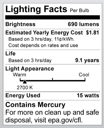 Satco S8224 15 Watt (65 Watt) 690 Lumens R30 Reflector CFL Soft White 2700K GU24 Base Light Bulb
