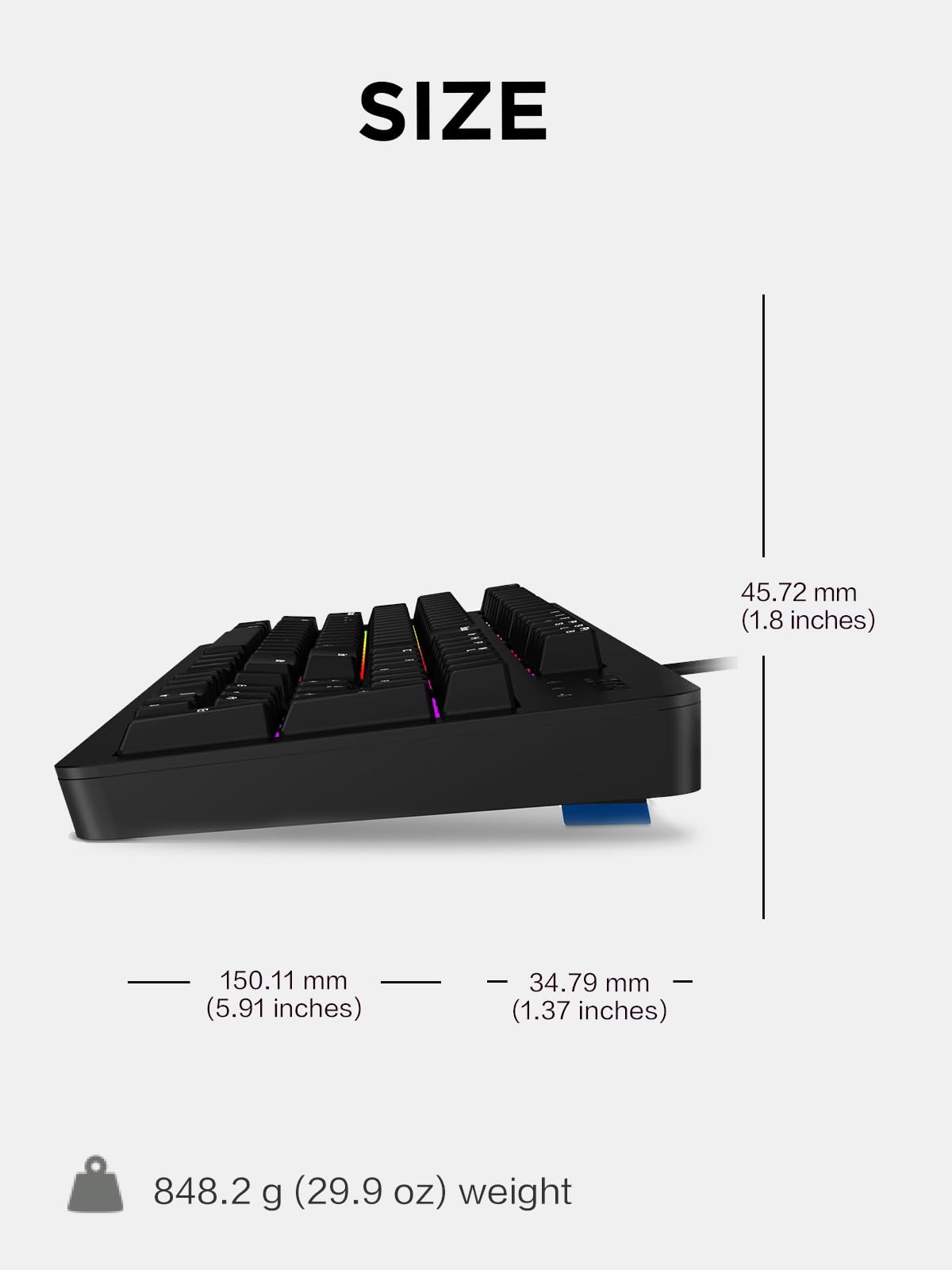 Lenovo Legion K310 RGB Wired Gaming Keyboard - Ultra-Fast Reaction Time with Tactile Keys, Quiet Key Membrane Switches, Silent Operation, RGB