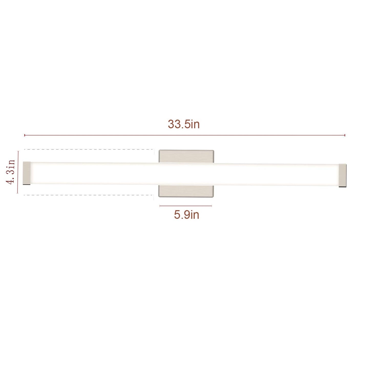 YHTlaeh Bathroom Vanity Light Brushed Nickel Square LED 24 inch 14W 4000K Natural White Light Wall Bar Lighting Fixtures Over Mirror (Brushed Nickel