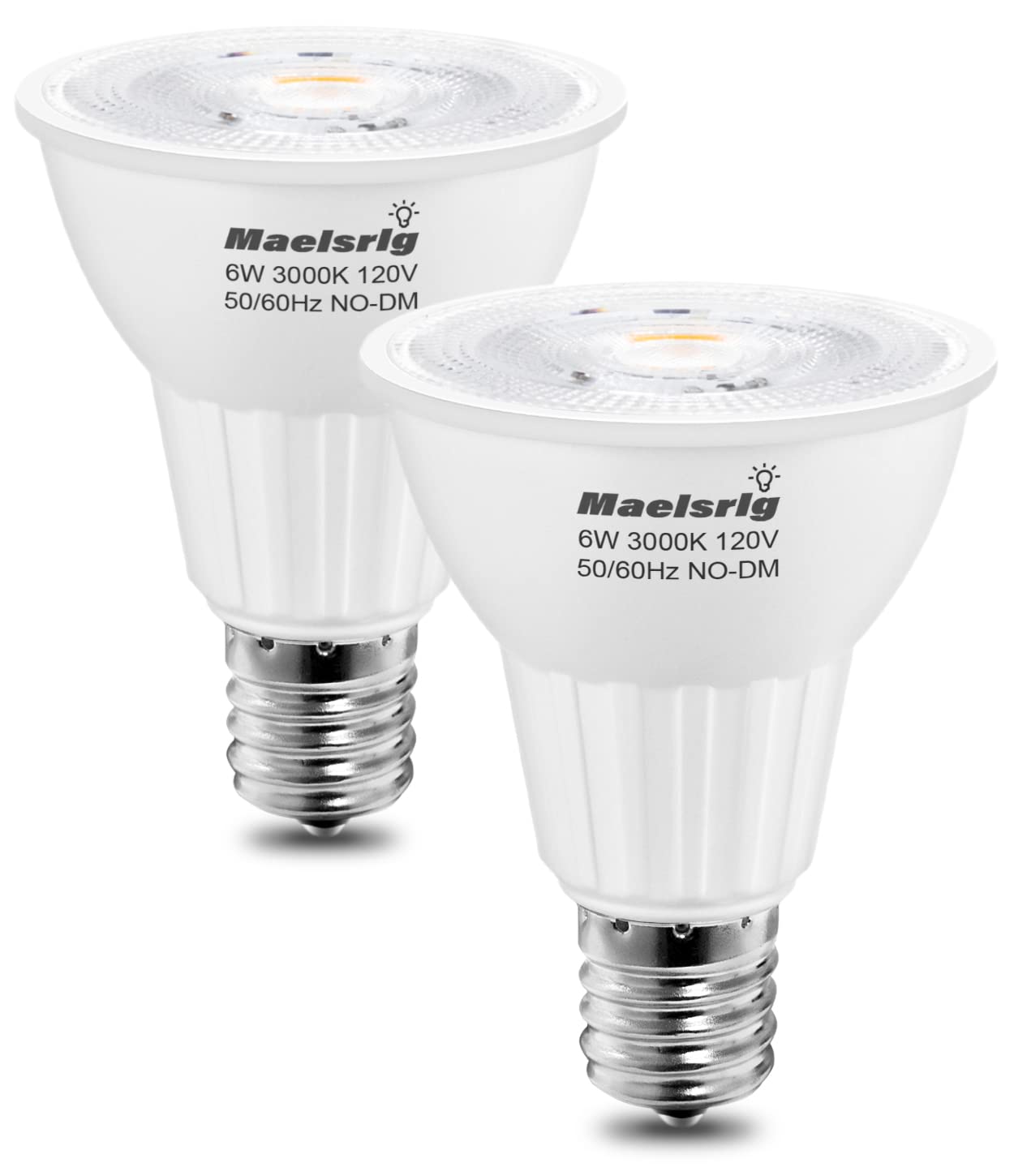 Maelsrlg E17 LED Bulb 6W(60 Watt Equivalent), Intermediate Base Spotlight Bulb, Warm White 3000K, 600 Lumen, E17 Reflector R14 Bulb for Curio Cabinet