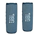 JBL FLIP 6 Waterproof Portable Bluetooth Speaker Bundle - Blue (Pack of 2)