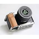 QR L Handle Hand Grip Wood Handle + Alloy Baseplate for Sony A7C Camera Holder (Cherrywood + Sliver Alloy Baseplate)
