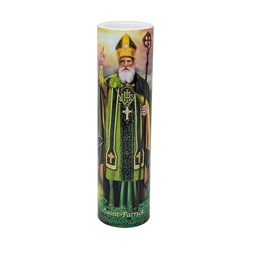 THE SAINTS COLLECTION Saint Patrick LED Flameless Devotional Prayer Candle