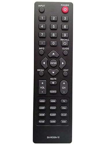DX-RC02A-12 Remote Control for DYNEX TV Remote Replacement 32" & 40" LCD TV